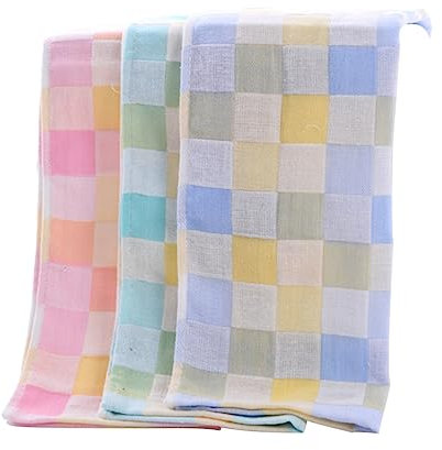 MAGICLULU 3 Stück Doppellagige Mulltücher Aus Reiner Baumwolle Saugfähige Gesichtshandtücher Schnelltrocknende Waschlappen Für Babys Und Haushalt