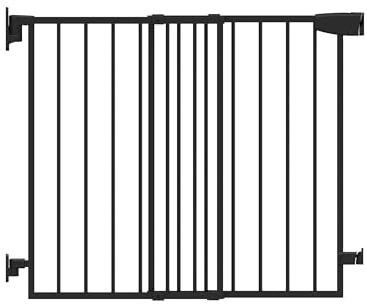 TULANO Guardian 1.0 Treppenschutzgitter - Türschutzgitter - Kindergitter | Hundegitter - Gitter Haustier - Close N Stop - Beidseitig Schwenkbar - 70-104cm - Einhand Bedienung - Metall - Schwarz