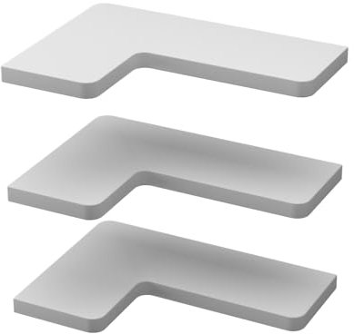 Vicco Eckregal Curva, Bücherregal, Weiß, 40.5 x 2.5 cm 3er Set