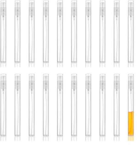 Giantree 20 Stück Parfümzerstäuber Nachfüllbar, 10ml Mini Parfüm Nachfüllbar Mini Parfumzerstäuber Sprühflaschen Transparent Tragbare Parfüm Sprühflasche für Parfüm Lotion Körperpflege-Produkte Reisen