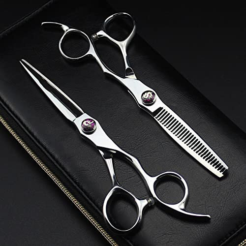 AMAXRcsy Tondeuses à Cheveux Ciseaux de Coiffeur Coupe 6 Pouces Ciseaux Professionnels en Acier 440c Gem Haircut Ciseaux à effiler Coiffeur S
