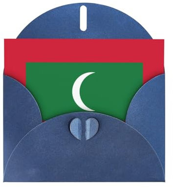 Grußkarte mit blauer YYHWHJDE Flagge der Malediven für Weihnachten, Geburtstag, Valentinstag, Hochzeitstag und Partys