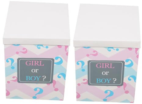 HOLIDYOYO 2stücke Gender Reveal Balloon Box Für Babyparty-dekorationen -box Für Jungen Und Mädchen Mit Aufschrift Boy Girl Faltbare Ballonbox Für Unvergessliche Feiern