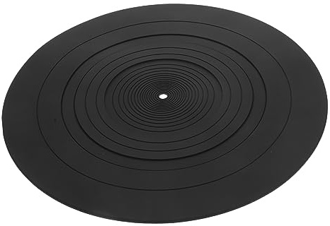 Schallplatten Matte Plattenteller Schutz für Vinyl Plattenspieler, Silikon | Schwarz, 1 Stück, Ersatz für Alte Auflagen, Sanft zur Schallplatte, Leicht zu Nutzen