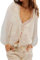Women Lace Tie Front Top Long Sleeve Button Up Chiffon Cardigan Flowy Boho Peplum Shirt Y2k Coquette Clothes (White, M)