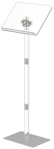 GXFWJD Kleiner Podiumständer aus Acryl, verstellbar, modern, tragbar, kratzfeste Oberfläche, Rednerpulte und Kanzeln, für Klassenzimmer, Konzerte, Kirche, Rede, einfache Montage, Metallsockel (klein)