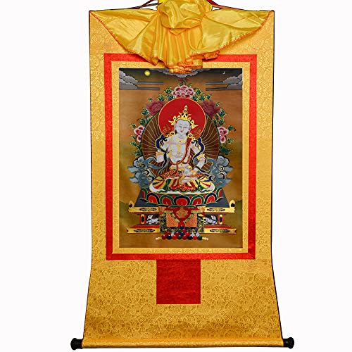 Tibetisches Thangka, Thangka-Gemälde, buddhistischer Wandteppich, tantrischer tibetischer Buddhismus, Thangka-Wandbehang, Vajrasatva, Dorsem, buddhistischer Wandteppich aus heißem Prägebrokat for Zen-