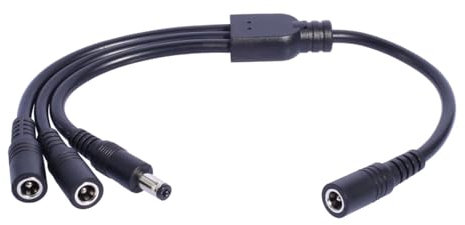 SELVFZ 30cm Power Extension Cable 1 To 3 Splitter For Tapo Cameras LED Lights And Home Security Systems