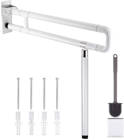 YUCHENGTECH Toilet Grab Rails 75x70cm Foldable Drop Down Toilet Rails