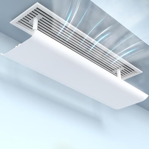 Deflector de aire acondicionado ajustable， Deflectores de aire for rejillas de ventilación de techo. Dirección de flujo de aire ajustable con PVC de algodón impermeable. Múltiples tamaños: 8 pulgadas
