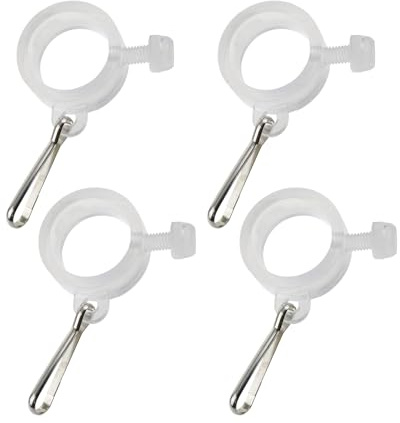 Quorvex Flag Pole Rings - 4 Stück Fahnenhalter Ringe Transparent,Tragbare Klare Befestigungen Für Patrioten Vorgarten Wohn Garten Gewerbe Institutionen