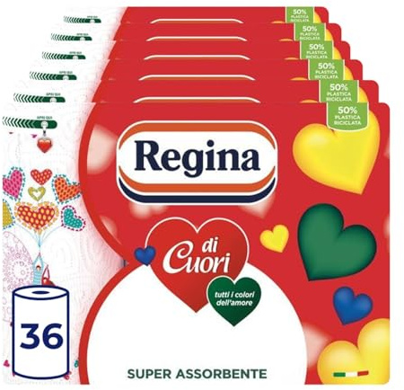 Regina Di Cuori, 36 Rotoli di Carta Cucina a 2 Veli
