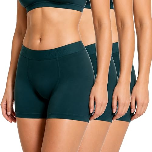 ZAKIRA Lot de 3 boxers en Tencel doux et respirant pour femme - Culotte longue anti-frottement
