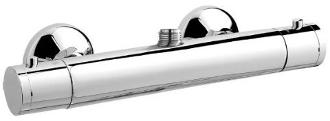 Minimalist Thermostatic Bathroom Bar Shower Mixer Valve Top Outlet Stylish Solid Brass Chrome Finish - 5 Year Guarantee