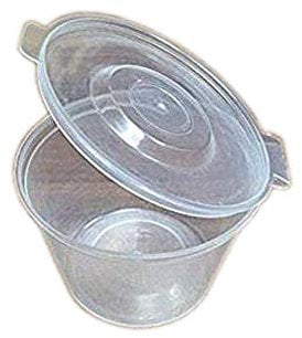 Plastic 100 ml Hinged Lid Deli Pot or Sauce Pot, Pack of 50