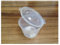 Plastic 100 ml Hinged Lid Deli Pot or Sauce Pot, Pack of 50
