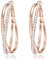 Gemini Ohrreifen (Rose Gold, 18K), attraktive Glitzer & Strass Elemente, Thin Form, sehr leicht, für jeden Anlass, beliebt bei Girls & Damen, 1,5 cm Durchmesser