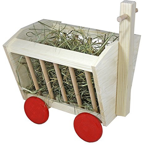 Elmato 12867 Heuwagen Holzwagen Heuraufe Futterstelle, 27x21x32cm