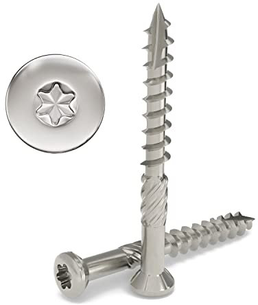 TERRASSCO Terrassenschrauben 5x100mm 100 Stück - Edelstahl C1 - Edelstahlschrauben Holz, Holzschrauben, Poolumrandung, Terrassen Boden, selbst Bohrschrauben, Dielenschrauben, Schrauben mit TX-Antrieb