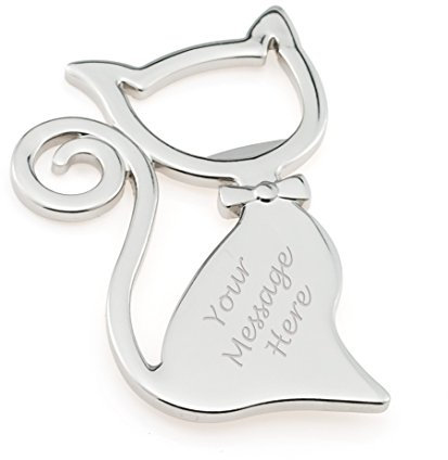 Personalised Cat Design Bottle Opener Fridge Magnet - Engraved with Your Custom Text