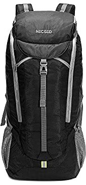 Nicgid 60L leichter Wanderrucksack, faltbar, multifunktionale Reisetasche, wasserabweisend, lässiger Camping-Rucksack für Männer und Frauen, Outdoor-Sport, Berge