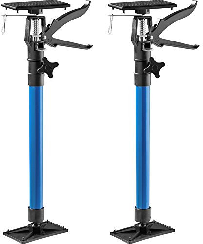 TecTake Tenditore per controtelai asta telescopica | Portata fino a 30 kg | Piastre di pressione antiscivolo con snodo sferico - disponibile in diverse quantità (2x blu | no. 402612)