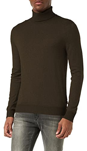 Jack & Jones NOS Men's Jjeemil Knit Roll Neck Noos Turtleneck, Green (Olive Night Detail: Melange), XX-Large
