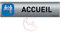 AUA SIGNALETIQUE - Plaque de porte Aluminium brossé imprimé AluSign - 200x50 mm - Double Face adhésif au dos - Impression UV directement sur l'aluminium (Pas de contre collage) (Accueil)