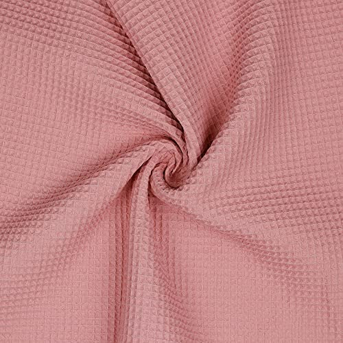 (11,98€/m) Waffelpique Waffelstoff 100% Baumwolle - uni VIELE FARBEN (Rosa)