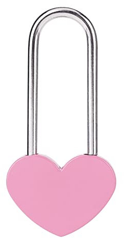 VeYocilk Cadenas en forme de cœur rose - 8,9 cm - 50 mm - Pour les amoureux, les mariages, la Saint-Valentin, les anniversaires, les voyages (sans clé)