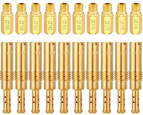 ZAMDOE Kit di accessori per getti carburatore da 20 pezzi (10 getti principali del carburatore e getti pilota lenti da 10 pezzi) per carburatore PWK Keihin OKO CVK KOSO PE PWM