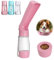 Dog Water Bottle Dispenser - Portable Foldable Pet Water Bottle With Food Container Drinking Feeder for Pet Walking Travel Hiking | Compact Durable Lightweight Leakproof/Pink/Blue (pink/blue) (pink)