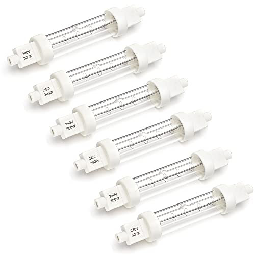 Catering Parts UK Heat Lamps 300w 240v Gantry Lights Jacketed Food Lamp 118mm R7S Part No LA01 Push Fit (6)