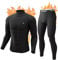 CL convallaria Thermounterwäsche Herren Atmungsaktiv Thermoaktiv Funktionsunterwäsche Innenfleece Skiunterwäsche Weich Thermo Unterwäsche Set