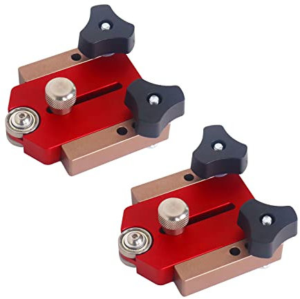 Table Saw Fast Cutt-ing Limit Fence, Thin-Rip Tablesaw Jig Table Saw Router Cutt-ing Wood Board Fixed Workbench T Track Adjustable Positioning and Fixing Tool (2 Pcs)