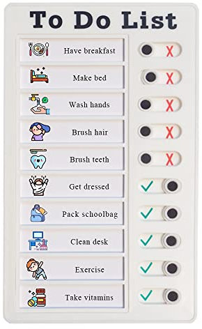 Checklisten-Tafel Aufgabenliste zum Aufkleben, wiederverwendbares Memoboard für Kinder,Aufgabenplaner Kinder, Aufgabenliste für Kinder