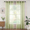 Woaboy Lot de 2 Rideaux Voilage à Oeillet Rideau Semi-Transparent intérieurs pour Chambre Salon Maison 140x225 cm Vert