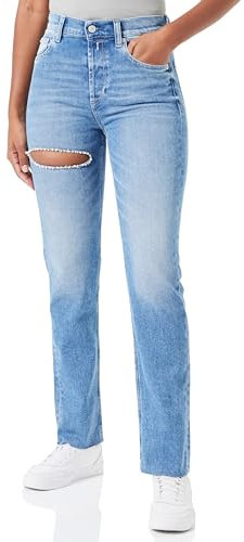 Replay Damen Jeans Maijke Straight-Fit Rose Label, Super Light Blue 011 (Blau), 26W / 28L