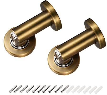 METALLIXITY Magnetic Door Stop (2.01x 2.91) 2pcs, Zinc Alloy Door Magnetic Catch with Screws - for Home Hotel, Furniture Decoration, Drak Brass