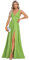 Ever-Pretty Vestito da Sera da Donna Alta Elasticità Scollo a V Linea ad A con Spacco Stile Impero Mela Verde 44