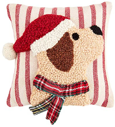 Mud Pie Weihnachts-Hundekissen, 20,3 x 20,3 cm, Tartan-Schal