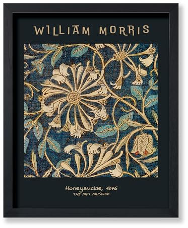 Poster Master Vintage-Poster William Morris – Retro-Geißblatt-Druck – Blumenmusterkunst – Geschenk für Männer und Frauen – florale Wanddekoration für Schlafzimmer, Wohnzimmer, Büro oder Wohnheim –