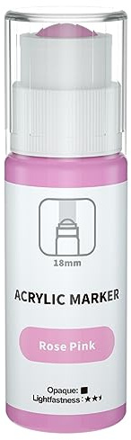 FansArriche Pennarelli per graffiti, punta tonda jumbo da 18 mm (60 ml), pennarelli acrilici a base d'acqua per arte, metallo, carta, roccia, inchiostro impermeabile e permanente (rosa rosa)
