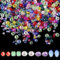 900pcs Crystal Glass Beads Kit, 4/6/8mm Mixed DIY Crystal Beads for Jewelry Making Glass Loose Beads with Container Box Drilled Beads for Necklace Earring Bracelet Making Crafts(Dark Color)