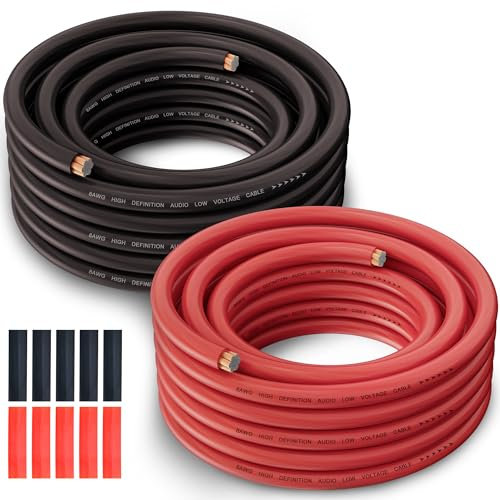 8 Gauge Wire (35ft Each, Red/Black), 2-Pack Translucent Power Ground Cable, CCA, Primary Automotive Wire, Battery Wire, Car Audio Amp Wire, Trailer Harness Cord, Lightning Wire, Electrical 8awg Wire