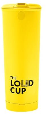 Loud Cup 20 oz Tumbler + Stadium Horn with Open-Sip Lid (Canary Yellow) - Insulated Cup Reusable Water Bottle Coffee Travel Mug - Worlds Loudest Cup for Game Day