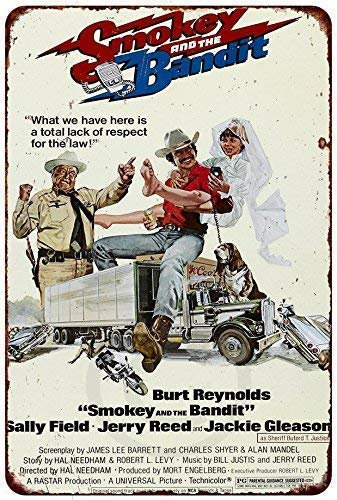 Blechschild Smokey and The Bandit Movie Poster Burt Reynolds Reproduktion Metallschild 8 x 12