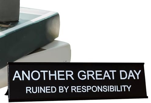 Funny Desk Sign, Desk Nameplate Funny Table Decor, Fun Offices Decoration Signs, Desk Décor Quote For A Touch Of Humor In The Workplace, Home Table Décor, Work Accessories