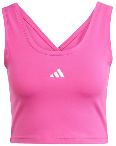 adidas Damen Essentials SMALL Logo Cotton Lifestyle Tank, Semi Lucid Fuchsia/White, XS