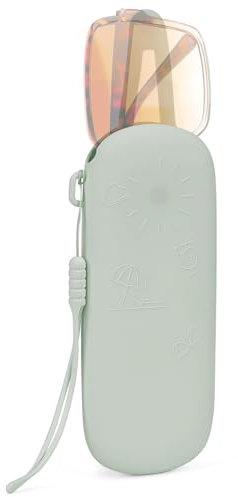 Linkidea Custodia per occhiali da sole extra large, borsa morbida per organizer in silicone per occhiali da sole, compatibile con Gucci GG0595S GG0875S GG0351S GG1087S Versace VE4395 (Verde)